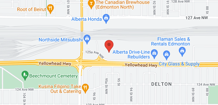 map of 9546 Yellowhead TR NW